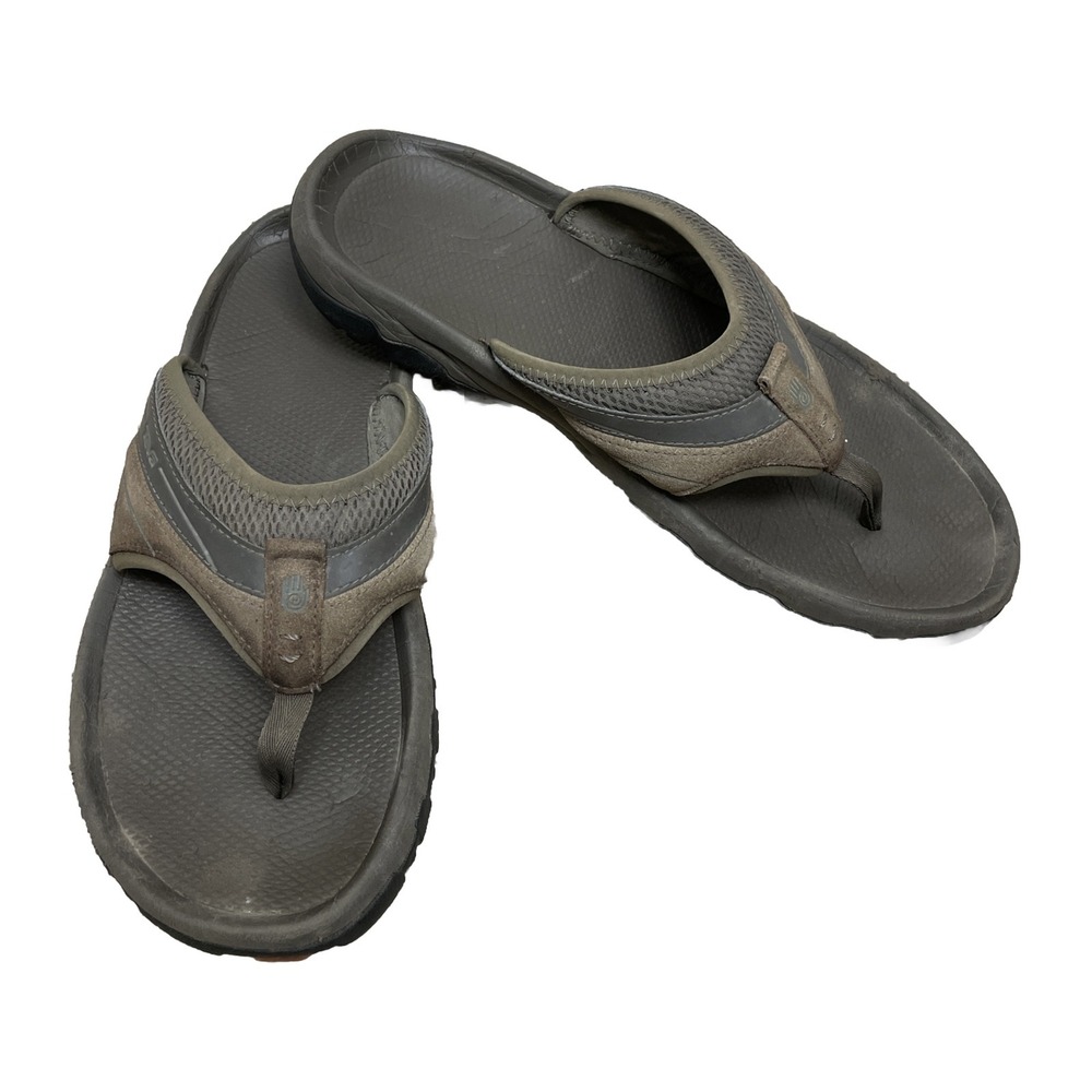 Teva Flip Flop Sandal Mens 10 Comfort House Shoes Outdoors Gray Brown Casual